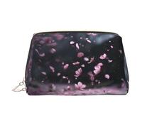 WXWJSHMGC Falling Cherry Blossoms Trousse de maquillage portable en cuir étanche Pochette pour pinceaux de maquillage (17 x 10,9 cm), doré, Taille unique