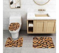 WXWJSHMGC Fun Food Hot Dogs Lot de 3 tapis de bain antidérapants en peluche