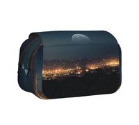 WXWJSHMGC Good Evening Trousse à crayons avec impression - Trousse de rangement portable double couche pour enfants, filles, garçons et adultes