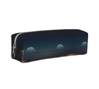 WXWJSHMGC Good Evening - Trousse à crayons simple en cuir imprimé avec poche métallique à fermeture éclair, pochette de rangement pour filles, garçons, étudiants, collège, Argenté., Taille unique