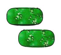 WXWJSHMGC Grande trousse à crayons avec 3 compartiments - Imprimé vert bio - Pour garçons et filles