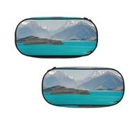 WXWJSHMGC Grande trousse à crayons avec 3 compartiments - Motif îles et montagnes - Pour garçons et filles