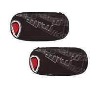 WXWJSHMGC Grande trousse à crayons avec 3 compartiments pour stylos, cartes, pièces de monnaie pour garçons et filles avec impression « Treble Love and Music »