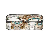 WXWJSHMGC Grande trousse à crayons avec fermeture éclair - Motif papillons - Pour étudiant