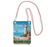 WXWJSHMGC House Beach Print Mini sac à bandoulière pour téléphone portable et smartphone, rose, Taille unique