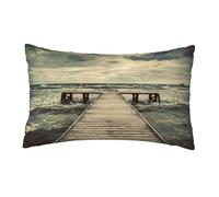 WXWJSHMGC Housse de coussin en lin imprimé jetée côtière pour canapé, lit, voiture, taie d'oreiller 30 x 50 cm