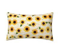 WXWJSHMGC Housse de coussin en lin imprimé tournesol pour canapé, lit, voiture, taie d'oreiller 30 x 50 cm