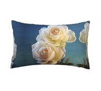 WXWJSHMGC Housse de coussin imprimée de jolies fleurs en tissu de lin pour canapé, lit, voiture, taie d'oreiller 30 x 50 cm