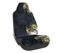 WXWJSHMGC Housse de siège avant de voiture universelle motif galaxie lune - Accessoires d'intérieur de voiture - Protection adaptée à la plupart des voitures (1 pièce)