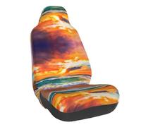WXWJSHMGC Housse de siège avant de voiture universelle motif plage au coucher du soleil - Accessoires d'intérieur de voiture - Convient à la plupart des voitures (1 pièce)