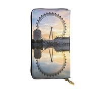 WXWJSHMGC London Eye Print Portefeuille long en cuir PU pour femme et homme