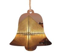 WXWJSHMGC Lot de 2 boules de Noël en bois à suspendre au musée du Louvre à Paris