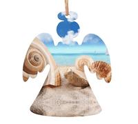 WXWJSHMGC Lot de 2 boules de Noël en bois à suspendre Motif coquillages par le bord de mer