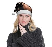 WXWJSHMGC Lot de 2 chapeaux de Noël en peluche avec imprimé en forme de cœur pour Noël, Nouvel An, fêtes festives