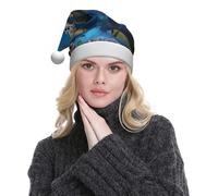 WXWJSHMGC Lot de 2 chapeaux de Noël en peluche avec imprimé tortue de mer avec poissons pour Noël, Nouvel An, fêtes festives