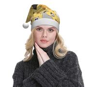 WXWJSHMGC Lot de 2 chapeaux de Noël unisexes en peluche avec imprimé furet poilu pour Noël, Nouvel An, fêtes festives