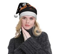 WXWJSHMGC Lot de 2 chapeaux de Noël unisexes en peluche avec imprimé silhouette de cavalier pour Noël, Nouvel An, fêtes festives
