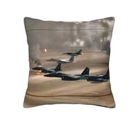 WXWJSHMGC Lot de 2 housses de coussin carrées décoratives avec motif avion de guerre pour canapé, lit, salon, canapé, quatre saisons, universelle