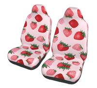 WXWJSHMGC Lot de 2 housses de siège de voiture universelles avec motif fraises pour sièges avant, SUV, camion, camionnette, voiture