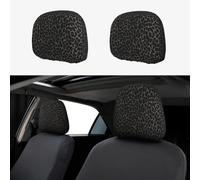 WXWJSHMGC Lot de 2 housses pour appuie-tête de voiture Motif léopard Noir