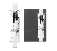 WXWJSHMGC Lot de 2 porte-stylos en cuir PU avec bande élastique réglable Motif grue japonaise Pour journaux à couverture rigide, carnet de notes pour cadeau de rentrée scolaire, blanc, Taille unique