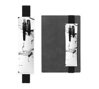 WXWJSHMGC Lot de 2 porte-stylos en cuir PU avec bande élastique réglable Motif grue japonaise Pour journaux à couverture rigide, carnet de notes pour cadeau de rentrée scolaire, Noir , Taille unique