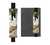 WXWJSHMGC Lot de 2 porte-stylos en cuir PU avec bande élastique réglable Motif papillon et violoncelle Pour journaux à couverture rigide Cadeau pour la rentrée scolaire, Noir , Taille unique