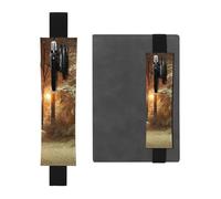 WXWJSHMGC Lot de 2 porte-stylos en cuir PU avec bande élastique réglable pour journaux à couverture rigide, cadeau pour la rentrée scolaire, Noir , Taille unique