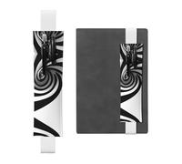 WXWJSHMGC Lot de 2 porte-stylos en cuir PU avec bande élastique réglable pour journaux à couverture rigide, cadeau pour la rentrée scolaire, noir et blanc, blanc, Taille unique