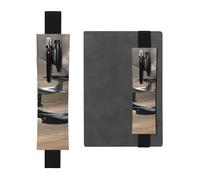 WXWJSHMGC Lot de 2 porte-stylos en cuir PU avec bande élastique réglable pour journaux à couverture rigide, cadeau pour la rentrée scolaire, Noir , Taille unique