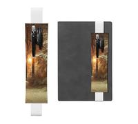 WXWJSHMGC Lot de 2 porte-stylos en cuir PU avec bande élastique réglable pour journaux à couverture rigide, cadeau pour la rentrée scolaire, blanc, Taille unique