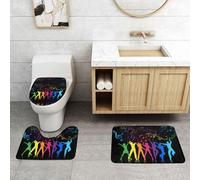 WXWJSHMGC Lot de 3 tapis de bain antidérapants en peluche avec imprimé danse avec musique