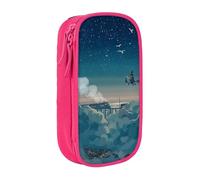 WXWJSHMGC Magical Nights Print Trousse à crayons double couche avec fermeture éclair - Tissu durable pour stylos - Idéal pour les étudiants, rose, Taille unique, Trousse de beauté