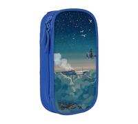 WXWJSHMGC Magical Nights Print Trousse à crayons double couche avec fermeture éclair - Tissu durable pour stylos - Idéal pour les étudiants, bleu, Taille unique, Trousse de beauté