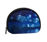 WXWJSHMGC Mini porte-monnaie avec imprimé nuit au clair de lune pour femmes et filles, petite pochette de rangement pour pièces de monnaie, taille unique, décontracté, Noir , Taille unique