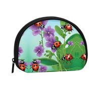 WXWJSHMGC Mini porte-monnaie imprimé coccinelle pour femmes et filles, petite pochette de rangement pour pièces de monnaie, taille unique, décontracté