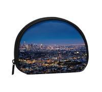 WXWJSHMGC Mini portefeuille Los Angeles pour femmes et filles avec imprimé - Petite pochette de rangement pour pièces de monnaie - Taille unique - Style décontracté, Noir , Taille unique