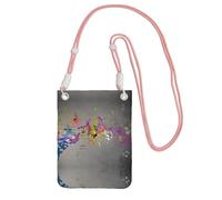 WXWJSHMGC Mini sac à bandoulière pour téléphone portable et smartphone Motif musical, rose, Taille unique