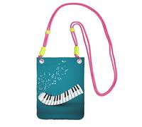 WXWJSHMGC Mini sac à bandoulière pour téléphone portable et smartphone Motif touches de piano Vert et blanc, Fuchsia, Taille unique
