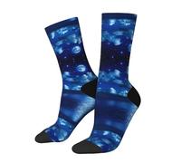 WXWJSHMGC Moonlit Night Print 3D Chaussettes hautes unisexe pour adulte Chaussettes longues Longueur cheville Usage quotidien Occasions, 2 Noir-2, Taille unique