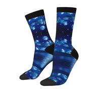 WXWJSHMGC Moonlit Night Print 3D Chaussettes hautes unisexe pour adulte Chaussettes longues Longueur cheville Usage quotidien Occasions, 3 noir, Taille unique