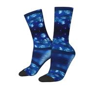WXWJSHMGC Moonlit Night Print 3D Chaussettes hautes unisexe pour adulte Chaussettes longues Longueur cheville Usage quotidien Occasions, blanc, Taille unique