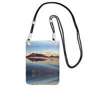 WXWJSHMGC Mountain at Sunrise Mini sac à bandoulière pour téléphone portable et smartphone Motif montagne au lever du soleil, Noir , Taille unique