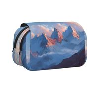 WXWJSHMGC Mountain Range Trousse à crayons avec imprimé - Trousse de rangement portable double couche pour enfants, filles, garçons et adultes