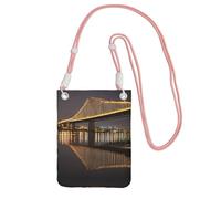 WXWJSHMGC New York Manhattan Bridge Night Print Mini sac à bandoulière pour téléphone portable et smartphone, rose, Taille unique