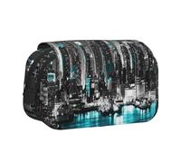 WXWJSHMGC New York Paintings Print Pen Case Bag - Portable Double Layer Storage Pencil Bag for Children Girls Boys and Adult