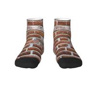WXWJSHMGC Old Brick Wall Print Socquettes respirantes Sports Running Athletic pour homme et femme, 2 Noir-2, Taille unique