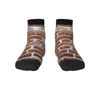WXWJSHMGC Old Brick Wall Print Socquettes respirantes Sports Running Athletic pour homme et femme, 2 Noir-1, Taille unique
