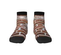 WXWJSHMGC Old Brick Wall Print Socquettes respirantes Sports Running Athletic pour homme et femme, 3 noir, Taille unique