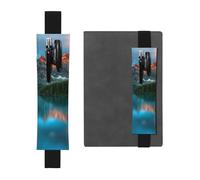 WXWJSHMGC Park Print Lot de 2 porte-stylos en cuir synthétique avec bande élastique réglable pour journaux à couverture rigide, cadeau pour la rentrée scolaire, Noir , Taille unique